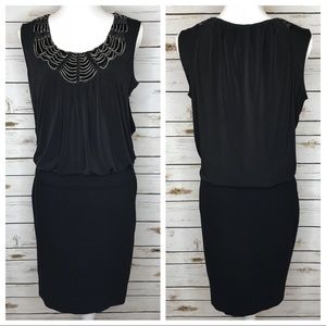 👒Taylor Black Mini Dress Chain Detail Size 14